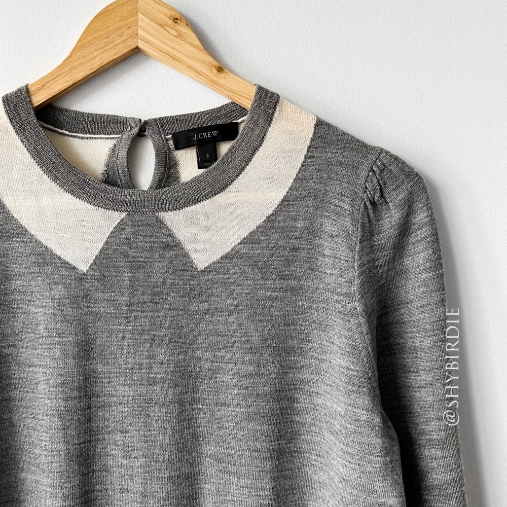 J.Crew Tippi Trompe L’Oeil 100% Merino Intarsia Sweater